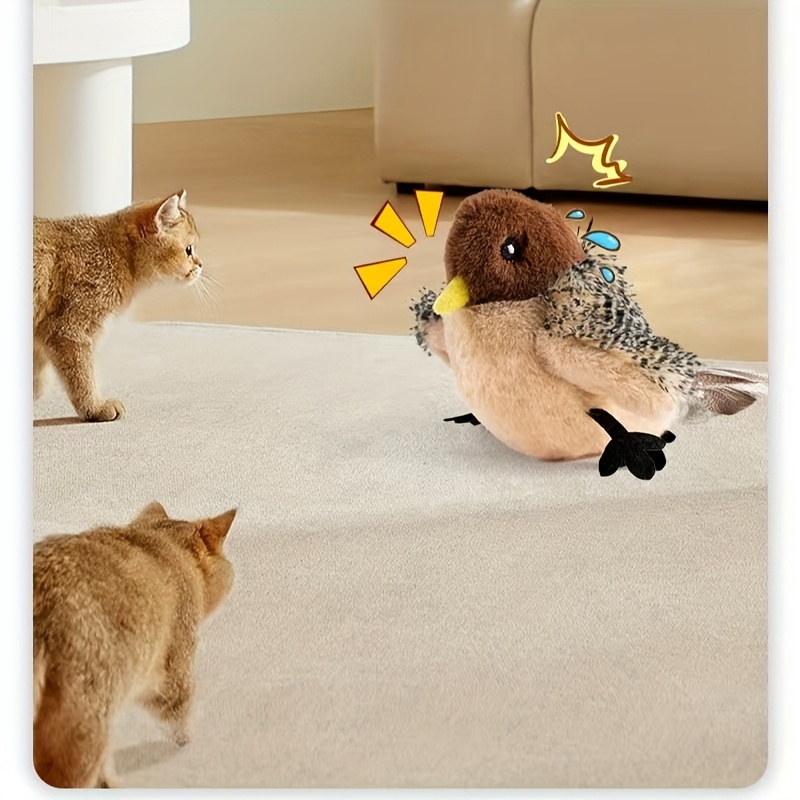 

Usb Rechargeable Interactive Sparrow Cat Toy With Wings - Let Cats Play And Exercise, Without Battery