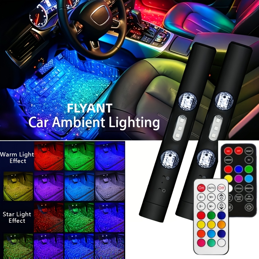 TEMU Car Led Lights Interior Usb Rgb Ambient Atmosphere Neon Accent Lighting Cool Accessories Magnetic Strip Inside Car Roof Ceiling Footwell Hood