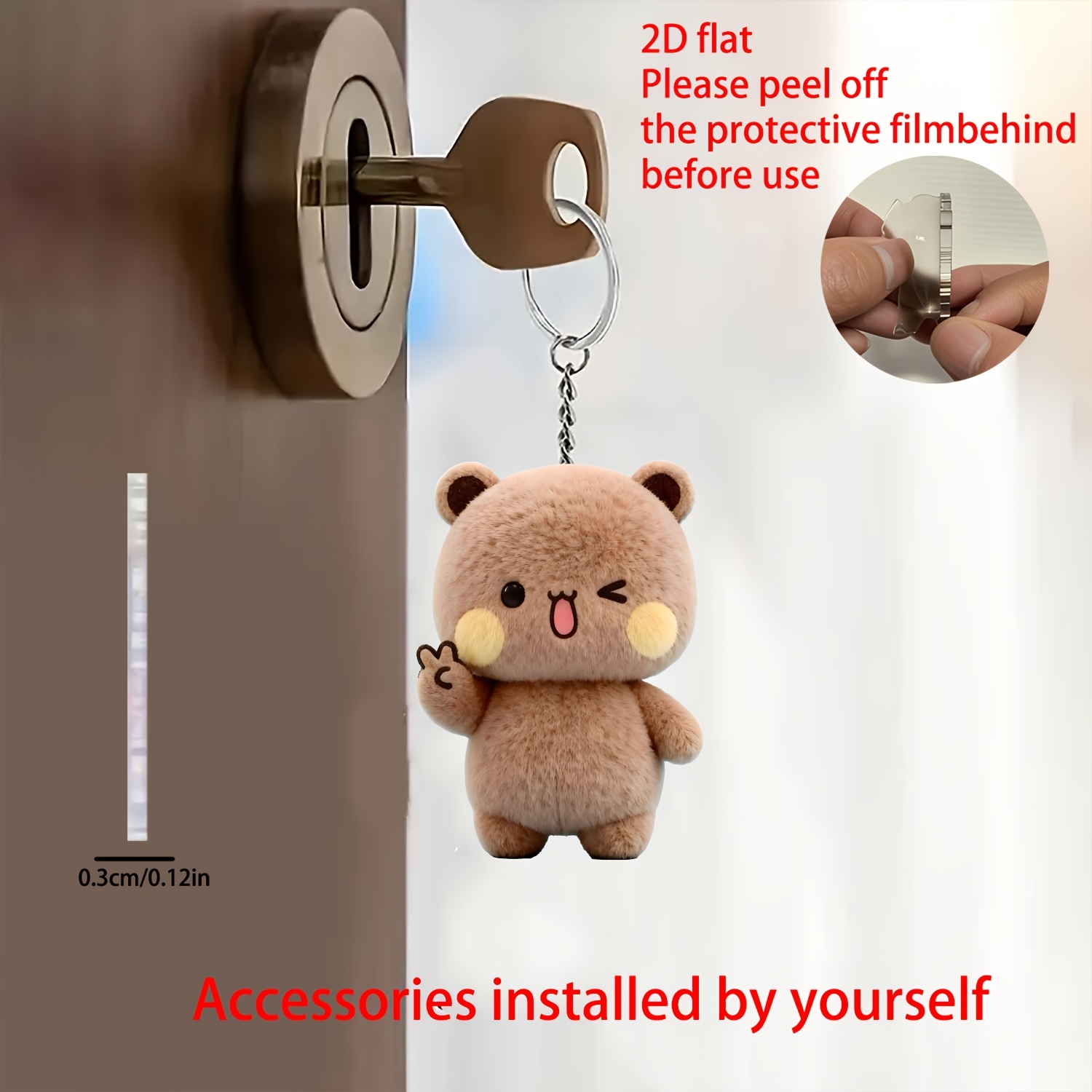TEMU Portachiavi 2D piatto (Decorazione per bambole), Decorazione con design , Regalo per , per la casa e la decorazione, Regalo per compleanni e