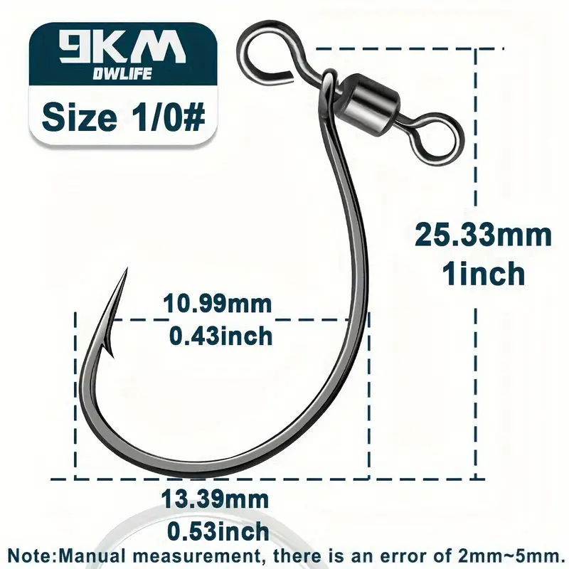 Ganci Drop Shot 9KM Con Girello – 25-100 Pezzi – Esca Morbida Per Basso, Carpa E Pesce Gatto