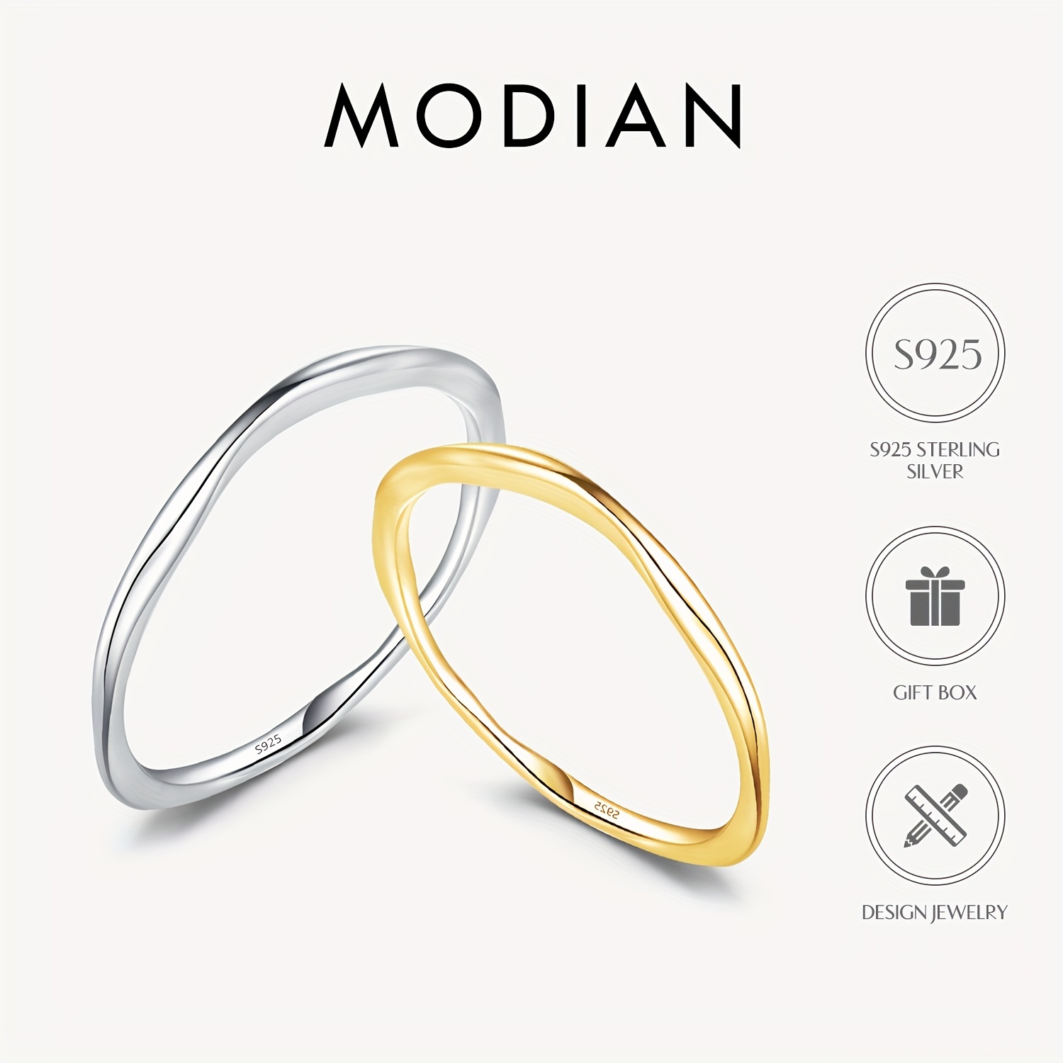 925 Silver Geometric Twisted Ring Stackable Jewelry