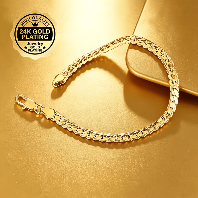 24K Gold-Plated Anklet, Unisex Bohemian Jewelry Gift