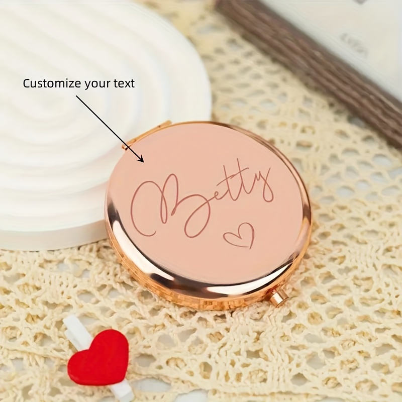 

Personalized Engraved Stainless Steel Compact Mirror, 1pc - Custom Text Keepsake Gift For Bridesmaids, Teachers, Birthdays, Mother's Day, Graduation - No Battery Pocket Makeup Mirror Without Feathers