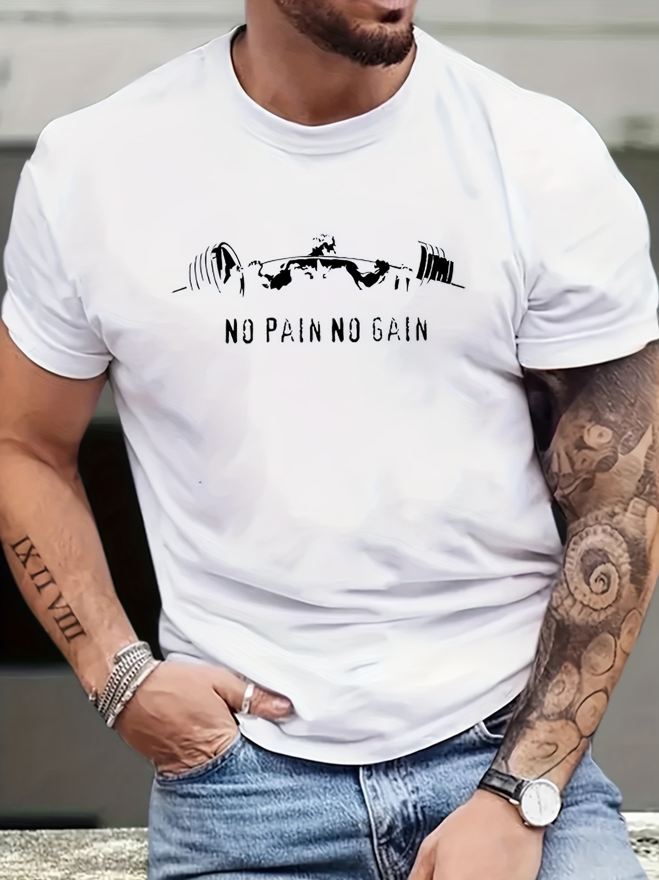 T Shirt No pain, no gain - Pour Homme