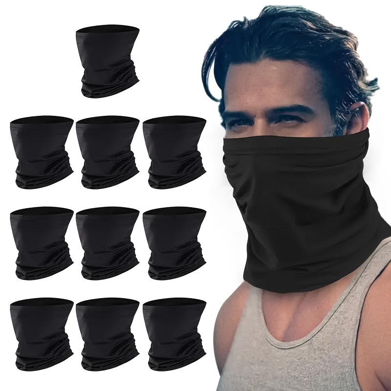 

10pcs Men's And Women' And Dust Resistant Scarf, High Fabric Stretched At Will, Multiple Ways To Wear, And Face From , , Wind, Dust And Dirt Suitable For Outdoor Sports And Play