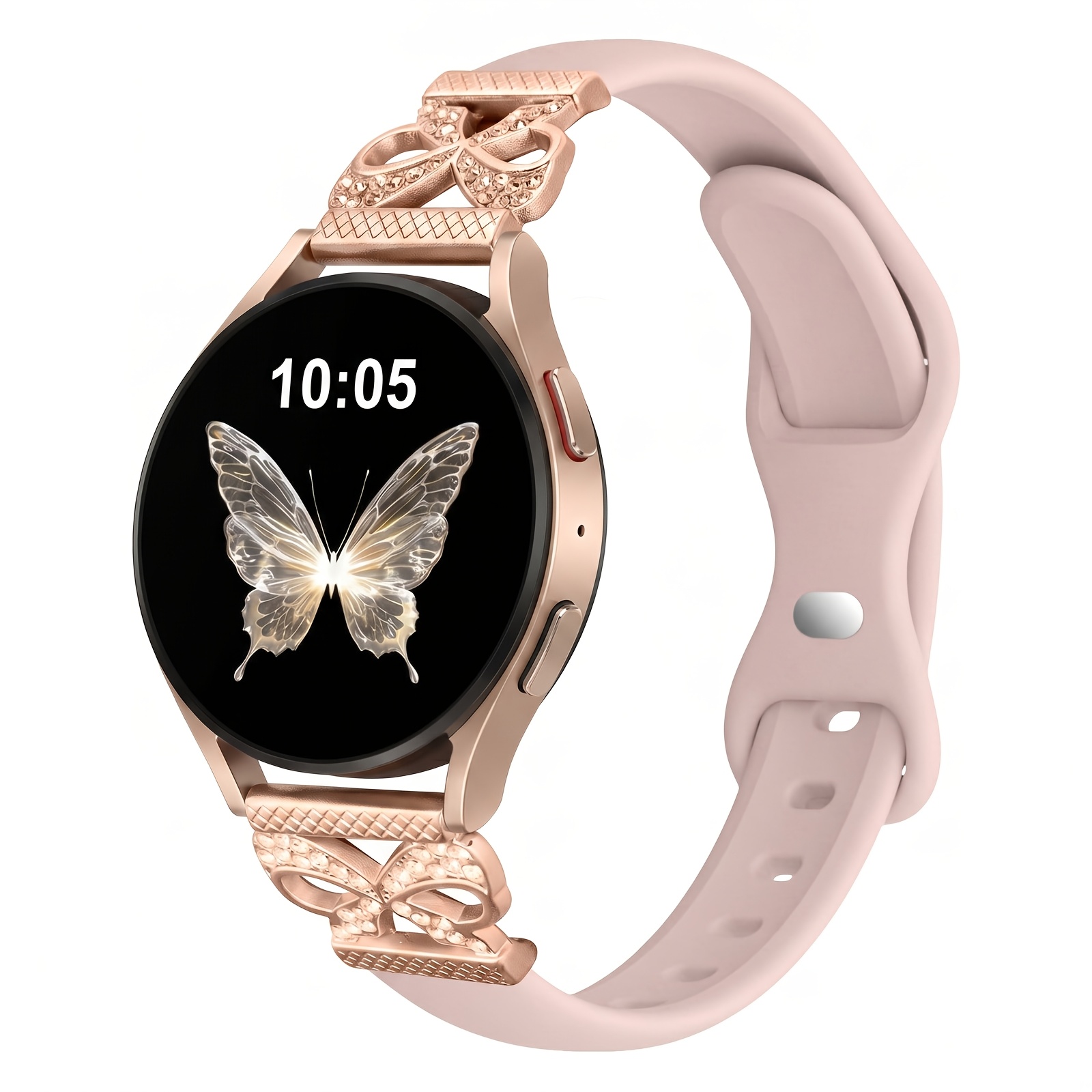 TEMU Slim Bowknot Silicone Stretchy Band Compatible With For Galaxy Watch 7 Band 6 5 4 2 Fe 40mm 44mm/watch 6 4 Classic/5 Pro/3, Thin 20mm Watch Band