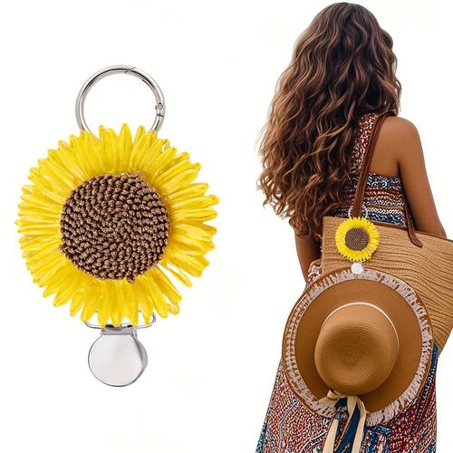 clip para sombrero de de estilo bohemio resistente para viajes - soporte de paja para sombreros , ideal para bolsos y maletas de exterior, artículo de viaje para vacaciones, bolso de playa | clip de viaje elegante