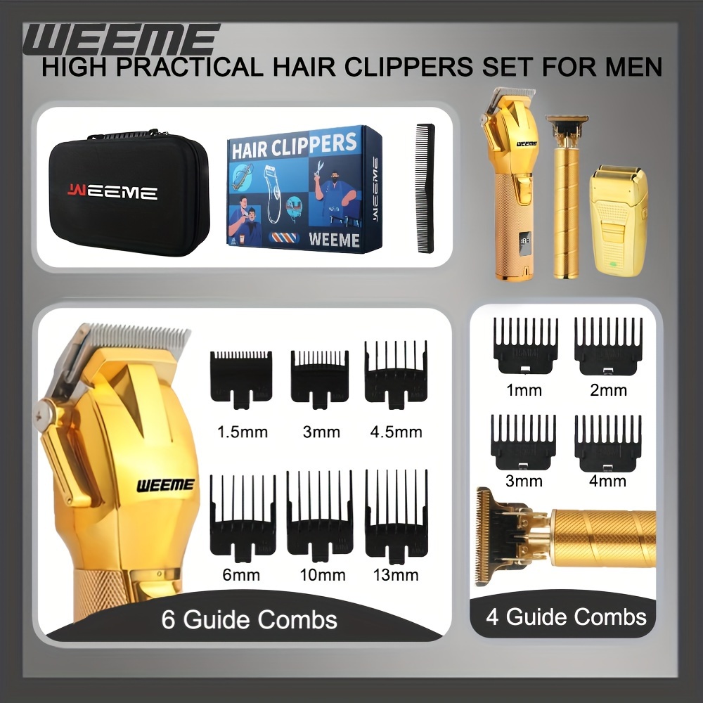 

Professional Hair Clipper Hair Cutter For Men, Usb Rechargeable Wireless Hair Clipper With Digital Display Hair Cutting Kit For Men, Electric Hair Clipper 0 Gap Trimmer, Easily Trim Hair And Beard