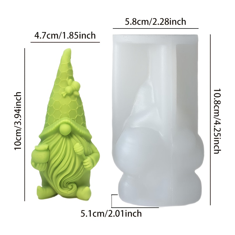 Image of Christmas Dwarf Mold, Gnome And Santa Claus Candle Making Kit With Plaster Diy Craft Silicone Decorations – Present