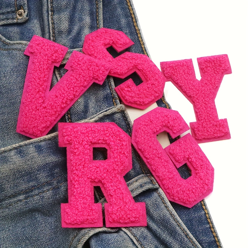 

Pink Felt Appliques, Diy Name Letter Iron-on Patches For Clothing, Hats, Bags, And Accessories, Sewing Embroidery, Crafts, Fabric Material