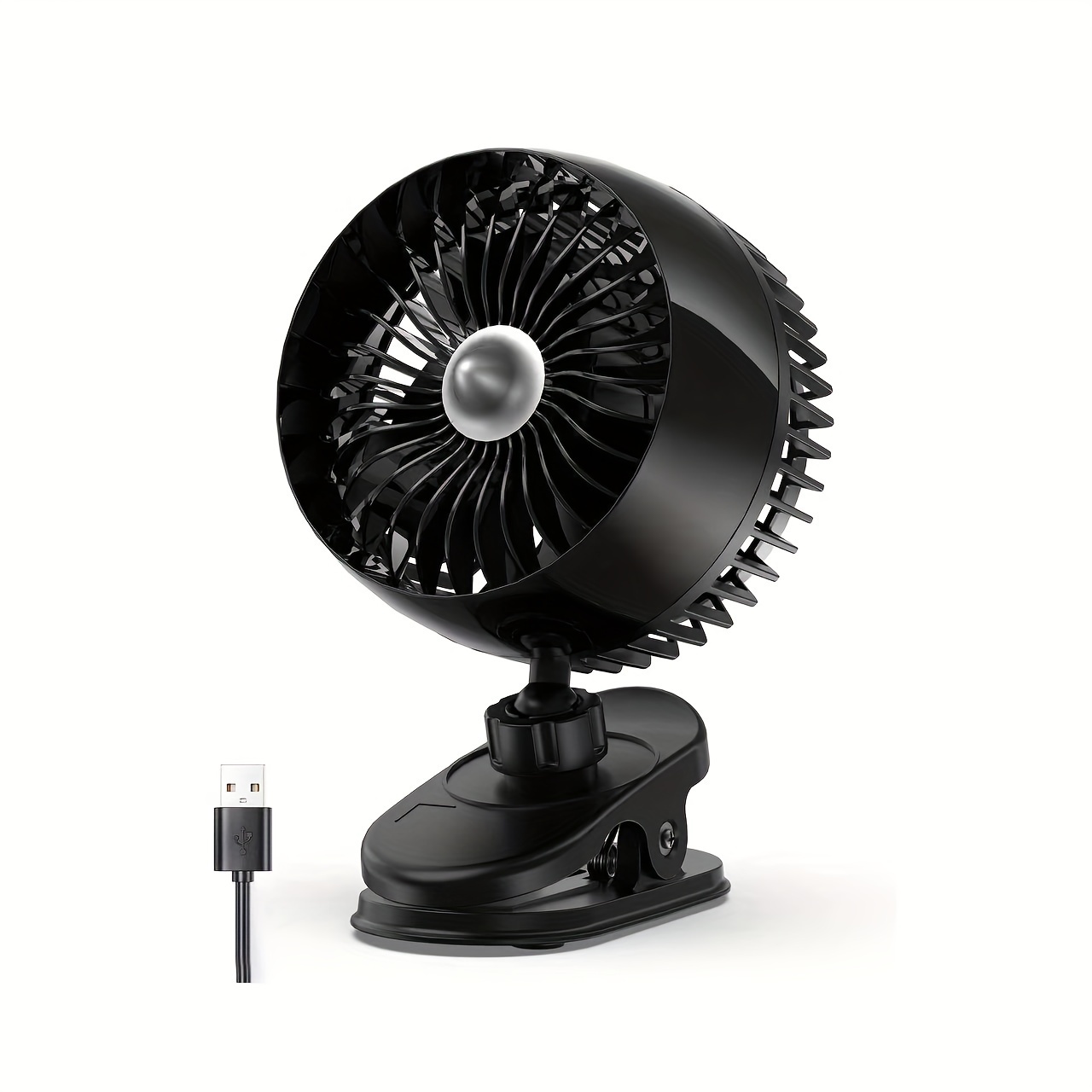 

Usb Portable Clip-on Fan Clamp Fan, Strong Wind Super Quiet Small Desk Fan With Powerful Clamp, Over 360° Adjustable, 3 Speed Usb-c Cable Powered, Mini Personal Fan Home Office Desktop Fan