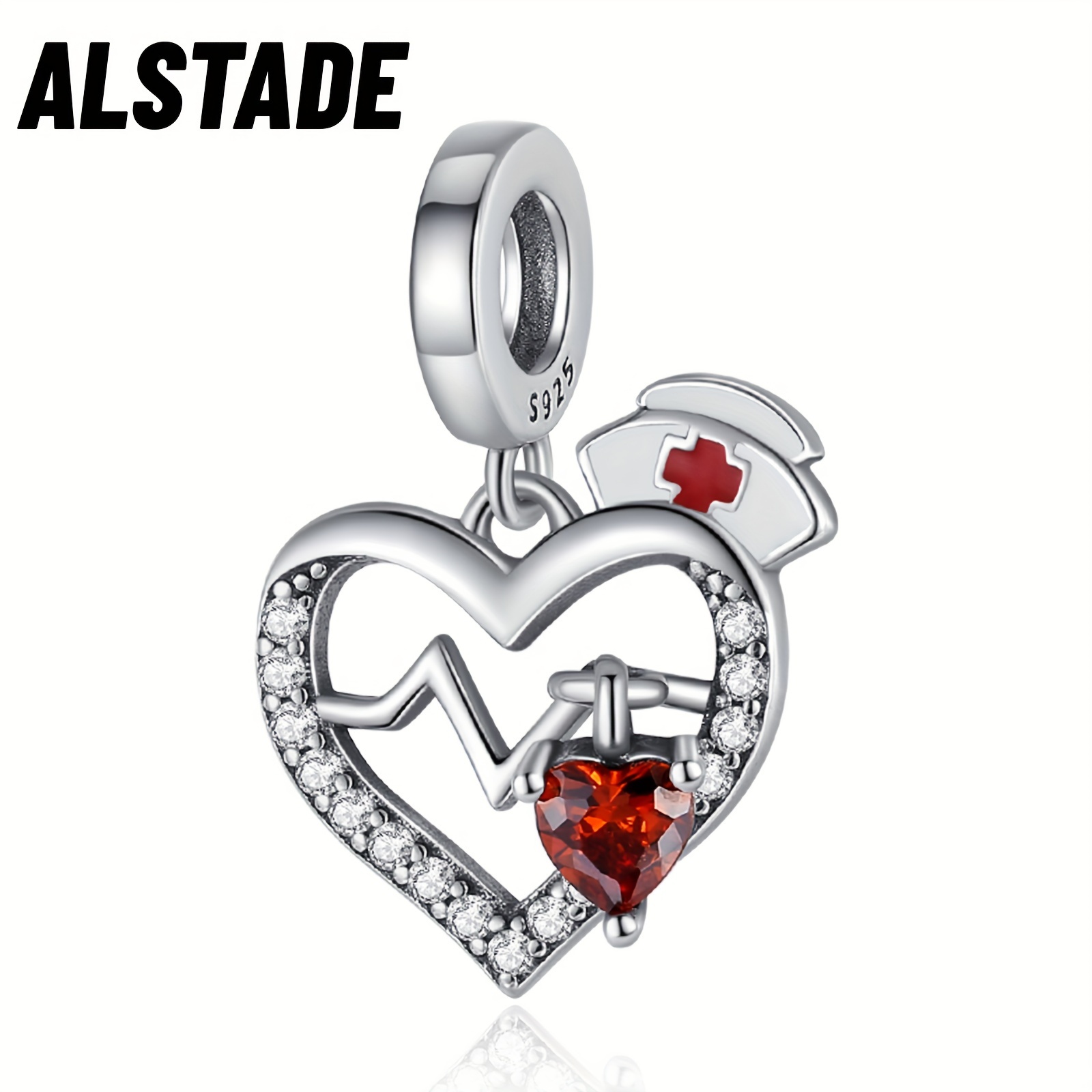 

S925 For Bracelets Heart Love And Nurse Hat Dangle Pendant Fit Bracelets Necklace Luxury Gift Diy Jewelry Making