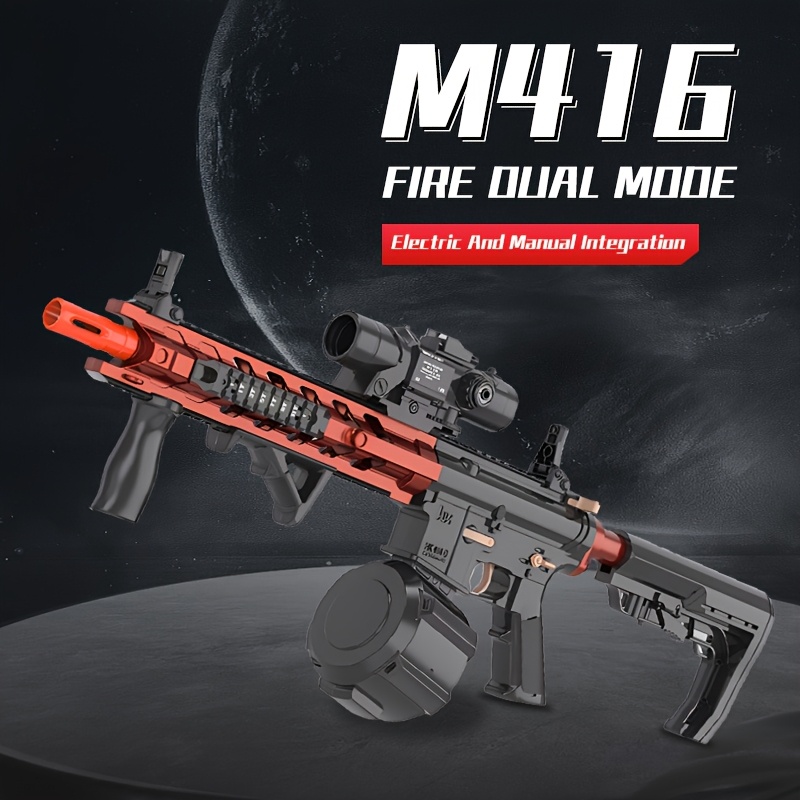 M4 Electric Gel Ball [7.4v High Speed Upgrade] M4 Highly Assembled Toy Rifle, Manual/Automatic Dual Mode Gel Ball Gun For Outdoor Entertainment, Team Shooting Games, Christmas Gifts No Bullets