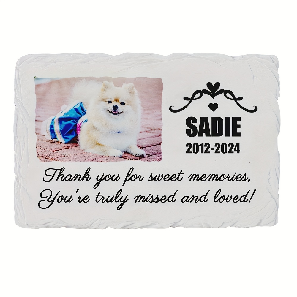 Custom Pet Memorial Stone with Photo & Text