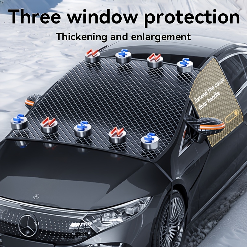 

Magnetic Car Cover With Frost And Snow Protection, Sunshade For Suvs, , And Cars - Fit, Pe Material