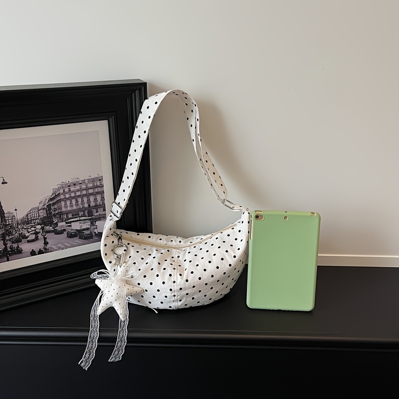 Polka Dot Star Pendant Dumpling Crossbody Bag_voghion.com