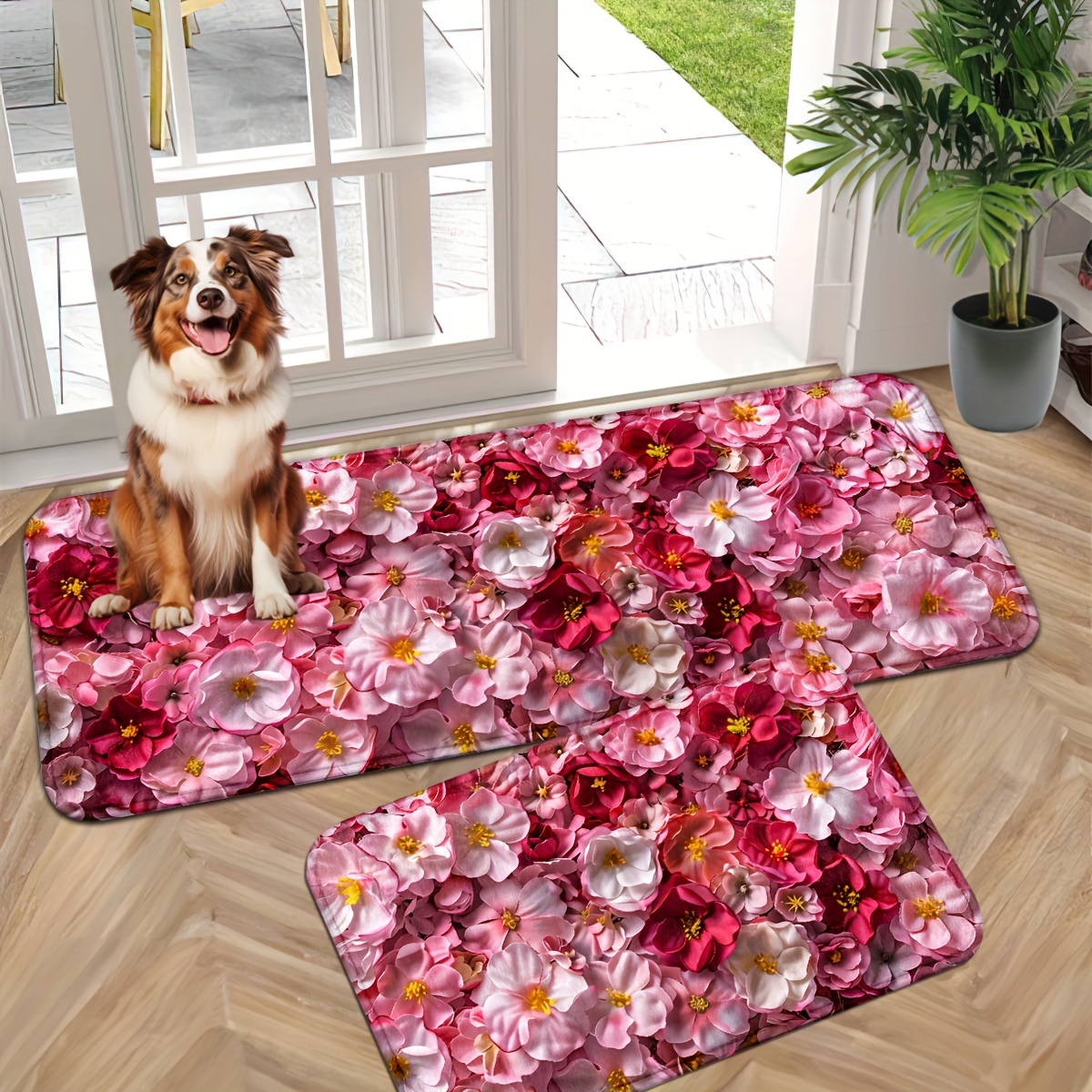 

1/2pcs Blooming Flowers Door Mat, Indoor Entrance Indoor Door Mat, Non Slip Washable Rug, Indoor Mat For Entryway Indoor Mat Indoor Rugs For Entryway, Spring Summer Home Decor, Idea Gift