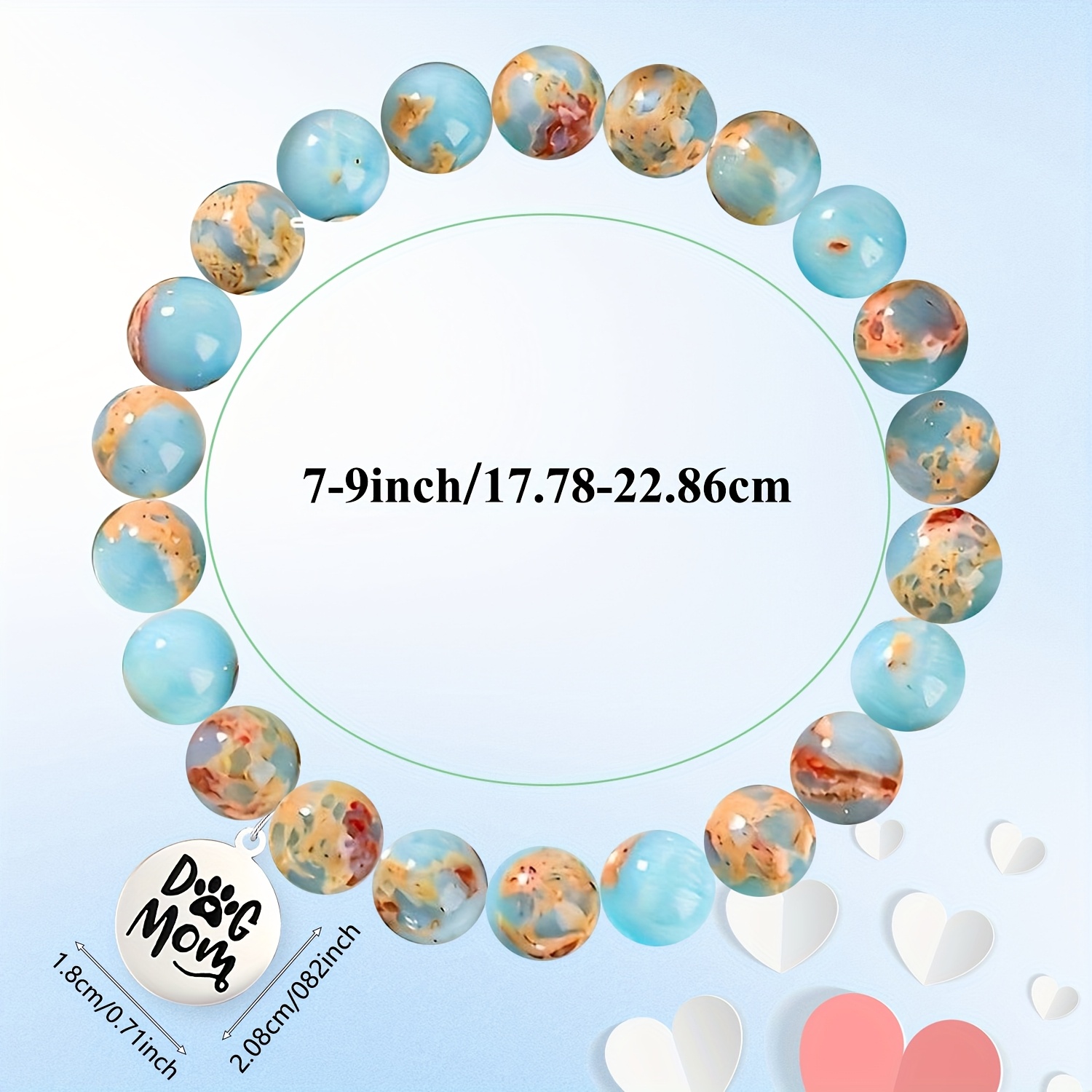 Valentine's Day Natural Stone Teacher Gift Bracelet