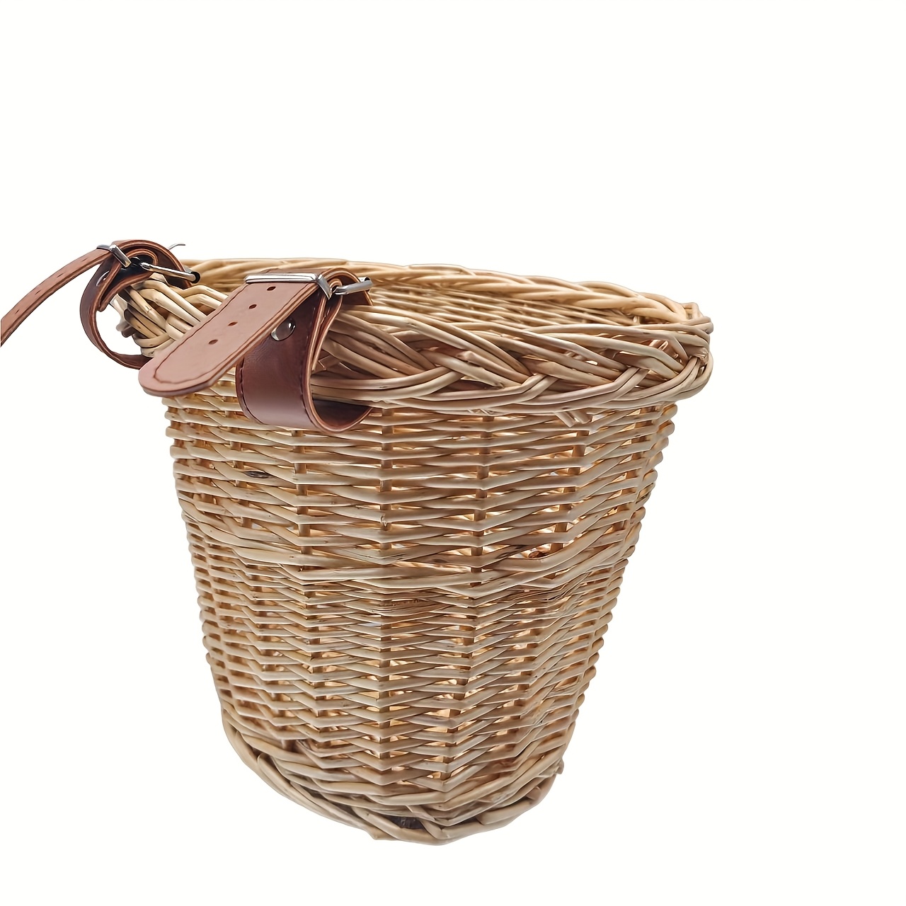 Bicycle Front Basket, Easy to Install with Adjustable Straps, Compatible with Cabinets, Boxes, Outdoor Storage Racks, Flower Baskets, Woven Pattern, Securely Fastened, Storage Solution, Commuting Essential, Storage Basket, Bohemian Nordic Style