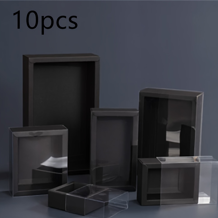 TEMU 10pcs New Pull-out Gift Boxes Simple Solid Color Window Paper Box Festive Small Gift Packaging Drawer Box Birthday Party Party Gift Box Bridal