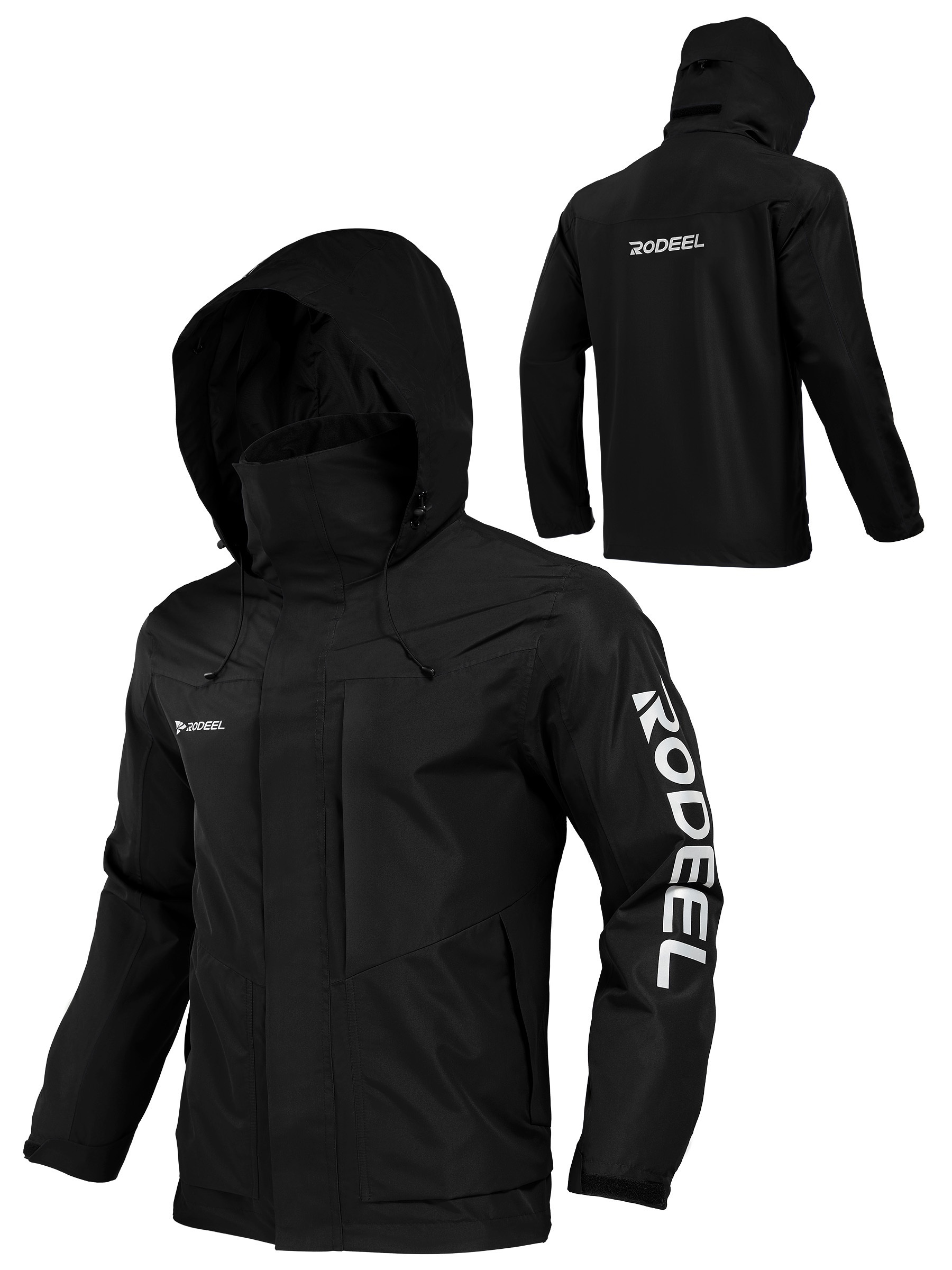 Rodeel Classic Men's Rain Jacket, Waterproof but Breathable Rain Coat,  Light Weight and Packable, for Outdoor Sports Such as Fishing, Hunting,  Hiking : : Fashion