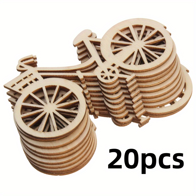 Image of 20pcs Hand-painted Wooden Bicycle Set - Vintage Style Diy Home & Holiday Decor, Perfect For Indoor/outdoor Use, Unique Craft Gift Idea