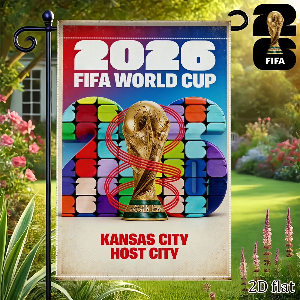 1pc Garden Flag, Authorized 2026 FIFA World Cup Maple&Zayu&Clutch Mascot Theme Double-Sided Linen Garden Flag, 30.0cm*45.03cm, Suitable for Garden Lawn Ball Games, Fan Gifts, Lawn Decoration, Courtyard Decoration, Camping, Christmas