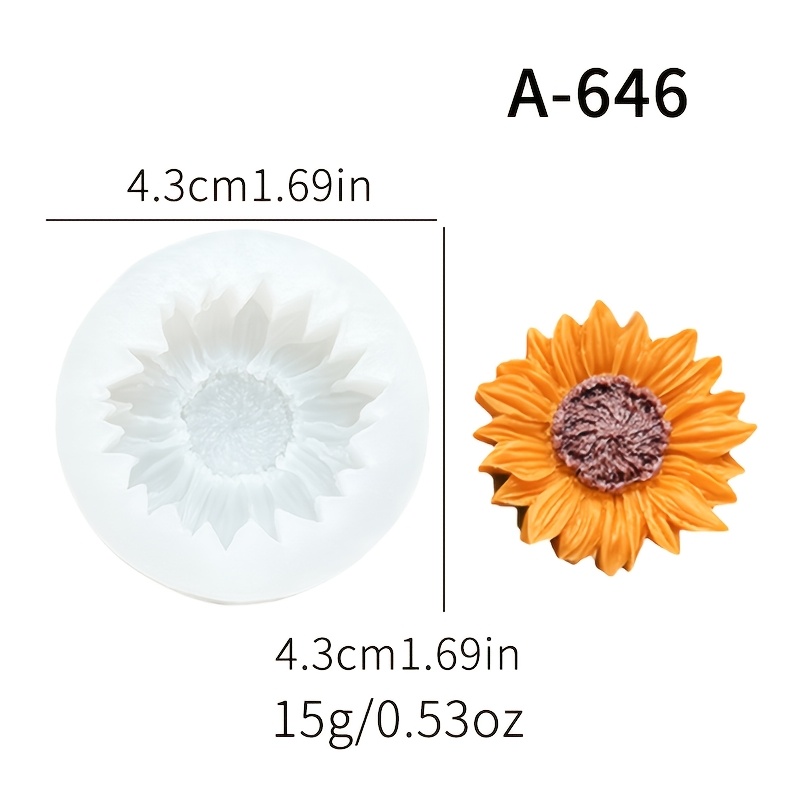 1pc, Mini Flower Sunflower Shape Baking Silicone Mold Bakeware