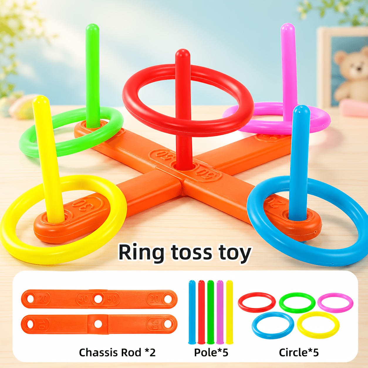 TEMU 12pcs Indoor And Outdoor Sports Toys For Children, Enhancing Hand-eye Coordination, Educational And Leisure Family , Beach And Competition Toys,