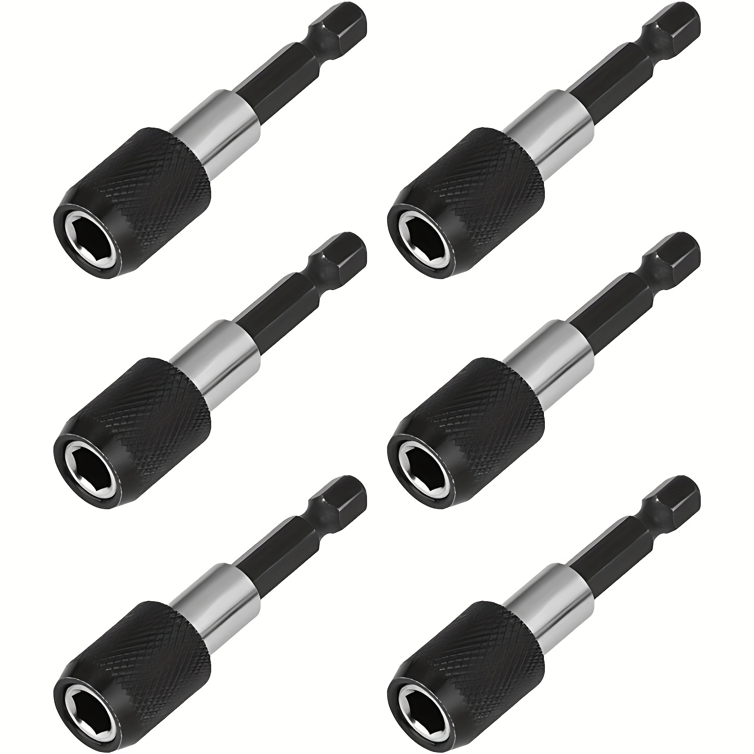 TEMU 6-teiliges Schnellwechsel-Bit-Halter-Set mit Magnet, 1/4 Zoll 60 mm Bit-Halter, geeignet für magnetische Bits, ideal für Bohrer Schrauber,