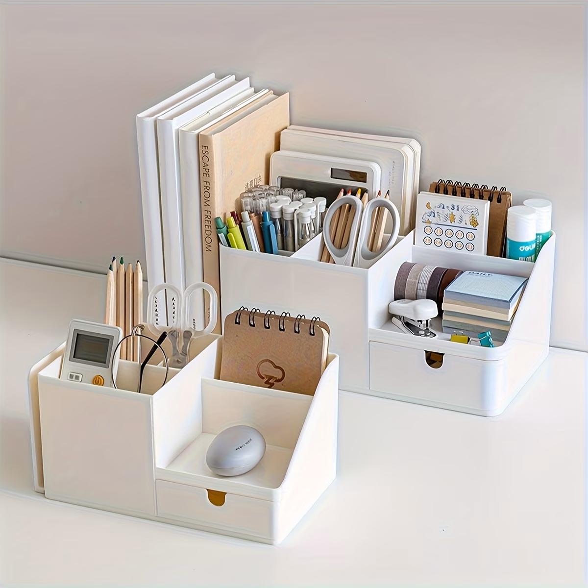 1pc organizer with expandable drawer multi tier desktop space saving design for office home vanity organizer for pens makeup stationery beauty products desk bathroom organizer pen holder durable material Product details 6