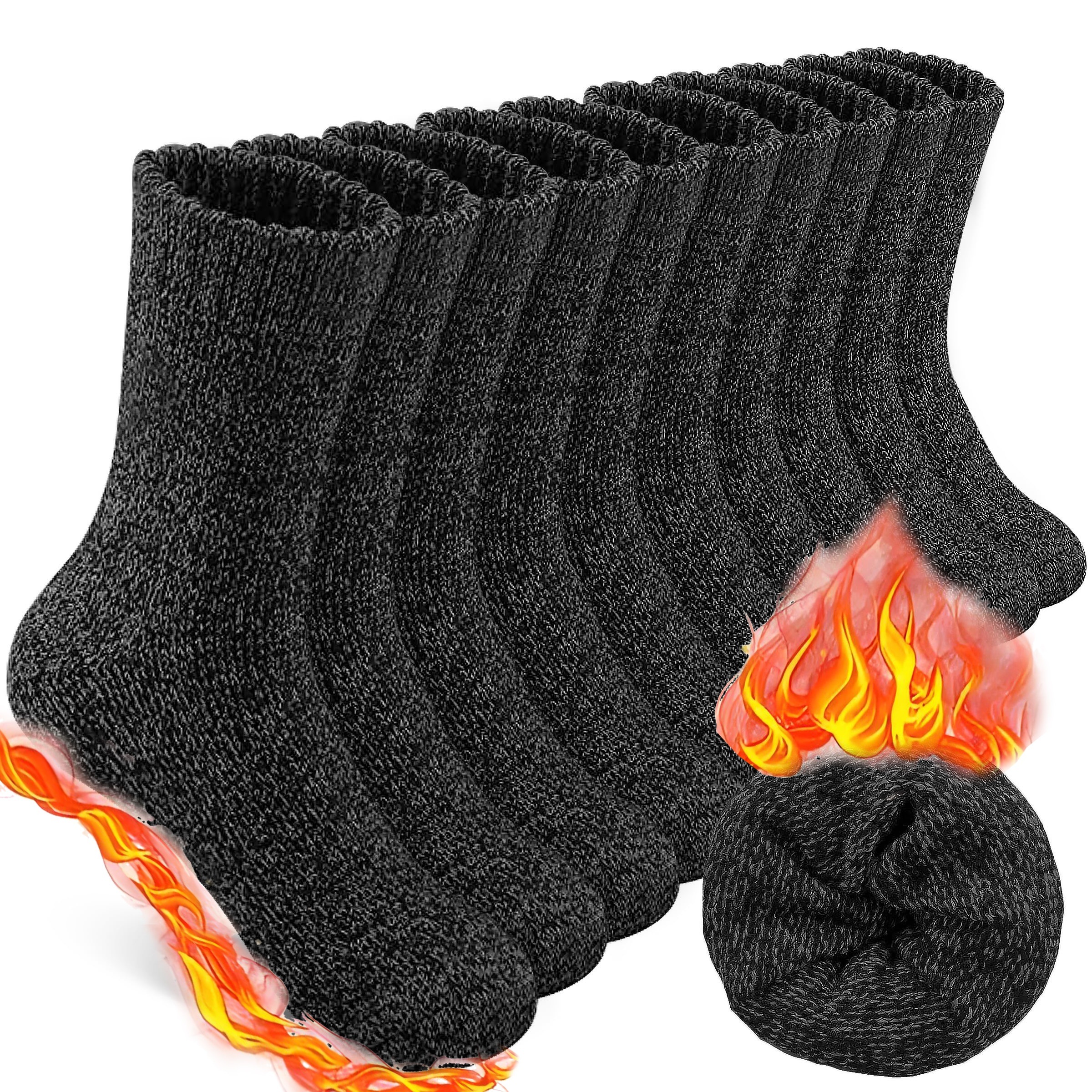 

5pcs Men's Socks - Breathable, Cozy Polyester | Ideal For Hiking & Cold Weather | Fits Us Sizes 7-13, Cozy Warm Socks | Solid Color Socks | Warm Socks