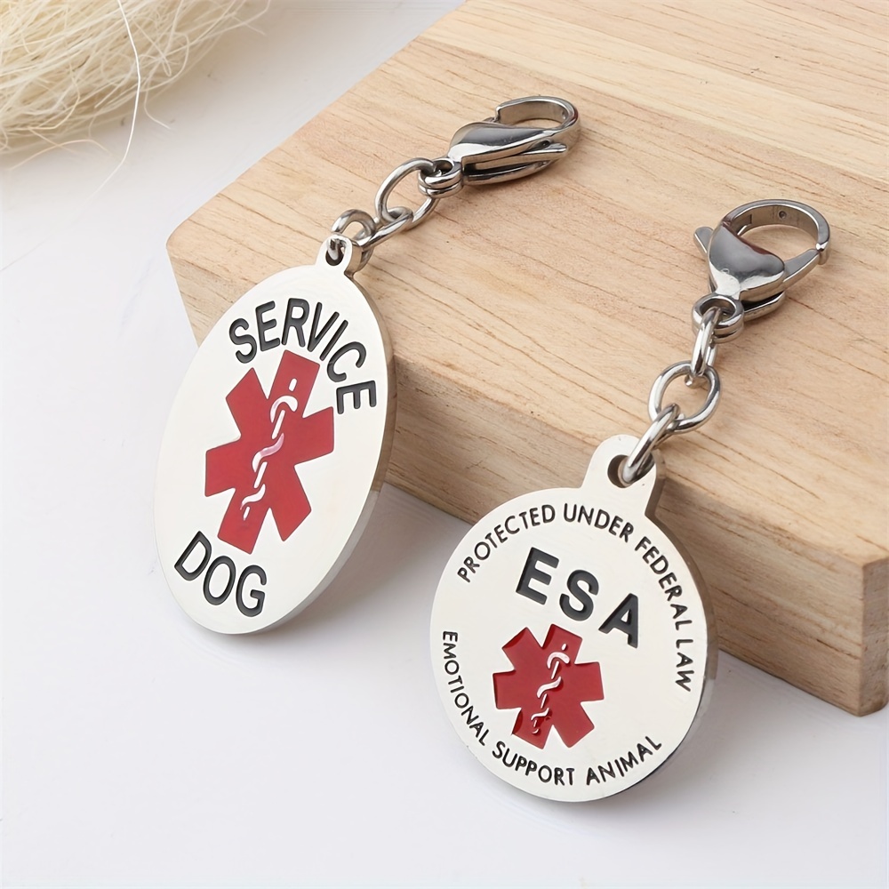 

Stainless Steel Keychain With Medical Symbol, Lobster Clasp, Single Piece, Easter Gift For Women, Service Dog Keychain Accessory