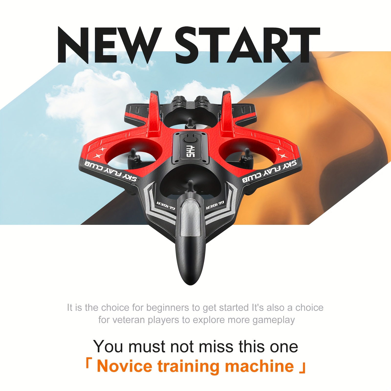 [Crash-proof Fighter] EPP Anti-Crash RC Airplane | Four-Channel One-Touch Stunts | Auto-Hover | Colorful LED Light Effects | Newbie Mastery In 10 Mins | Includes Spare Propellers