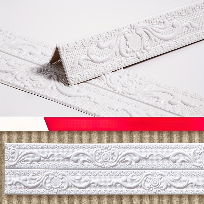 E-shop 1 Rolle/2 Rollen Vintage Europäische 3D Selbstklebende Dekorative Linien, Abziehen und Aufkleben IXPE Eckverkleidung, Wasserdichter