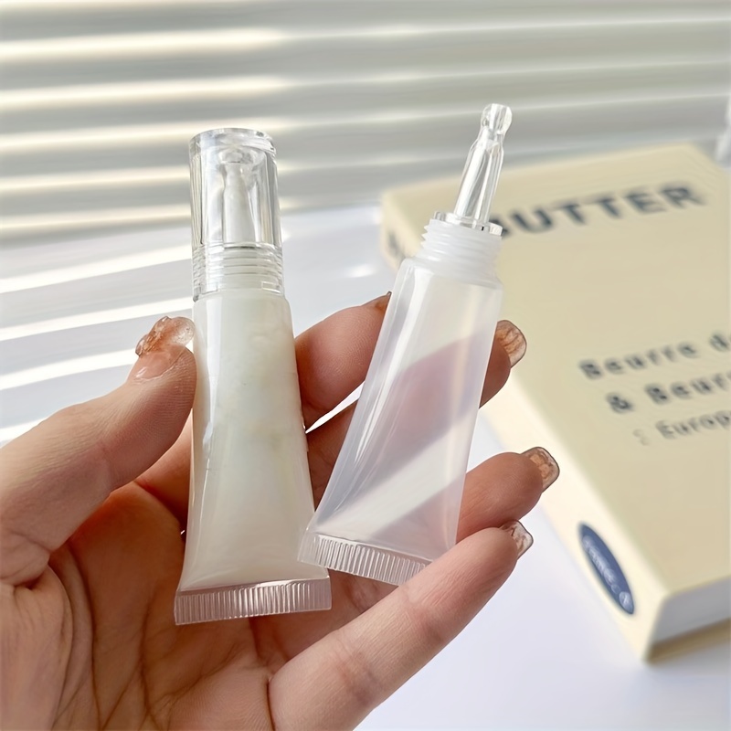 

2pcs Travel-friendly Foundation & Lotion Dispenser Bottles, 10ml/0.34oz & 15ml/0.51oz, Transparent Plastic With White Screw-on Cap, Squeeze , Fragrance-free -