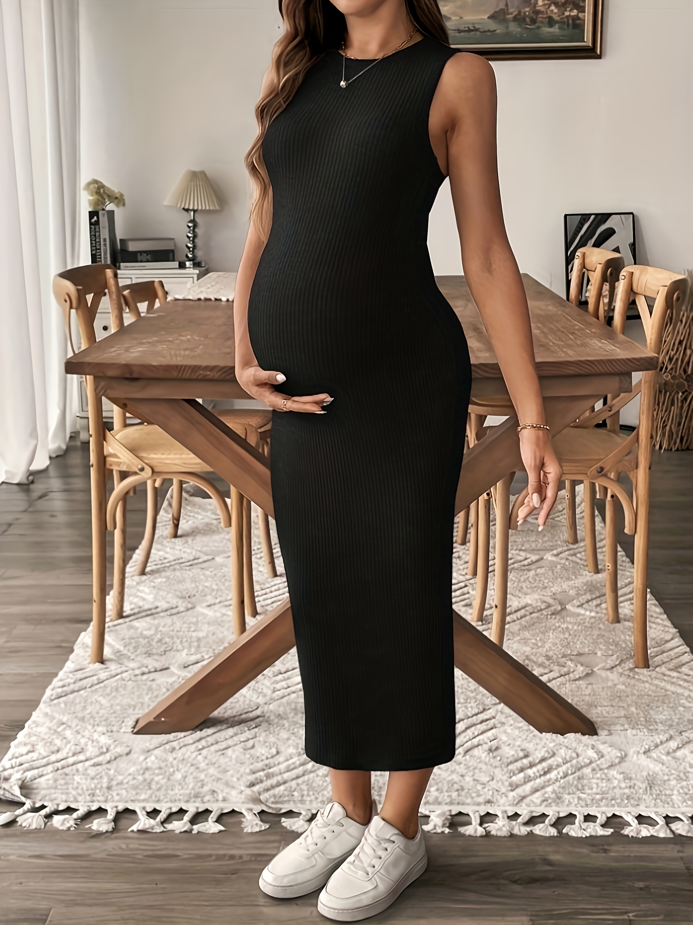 ribbed bodycon maternity dress MARI GABRIEL Women Maternity Dress Photoshoot Wedding Guest Midi Ribbed  Bodycon Ruched Pregnancy Dresses Baby Shower Small Black at Amazon Women's  Clothing store