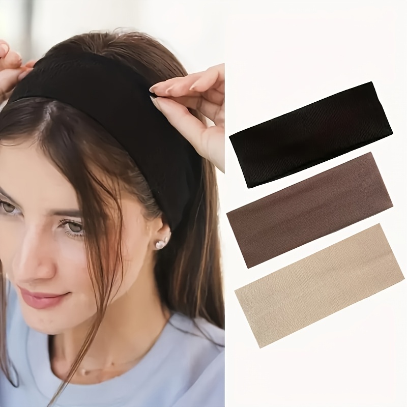 

3pcs Women’s Anti-slip Headbands - Sports Bands For Yoga, Running, Cycling - Black, Dark Brown, Light - Comfortable & Stylish Hair Accessories For Outdoor Activities