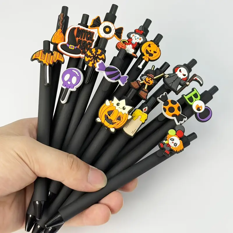 10 20pcs halloween retractable pens cute ghosts bats amp pumpkins ballpoint pen medium tip and ergonomic grip non for classroom use trick or treating present in a favors office stationery festive design stationery durable plastic smooth writing gift Product details 5