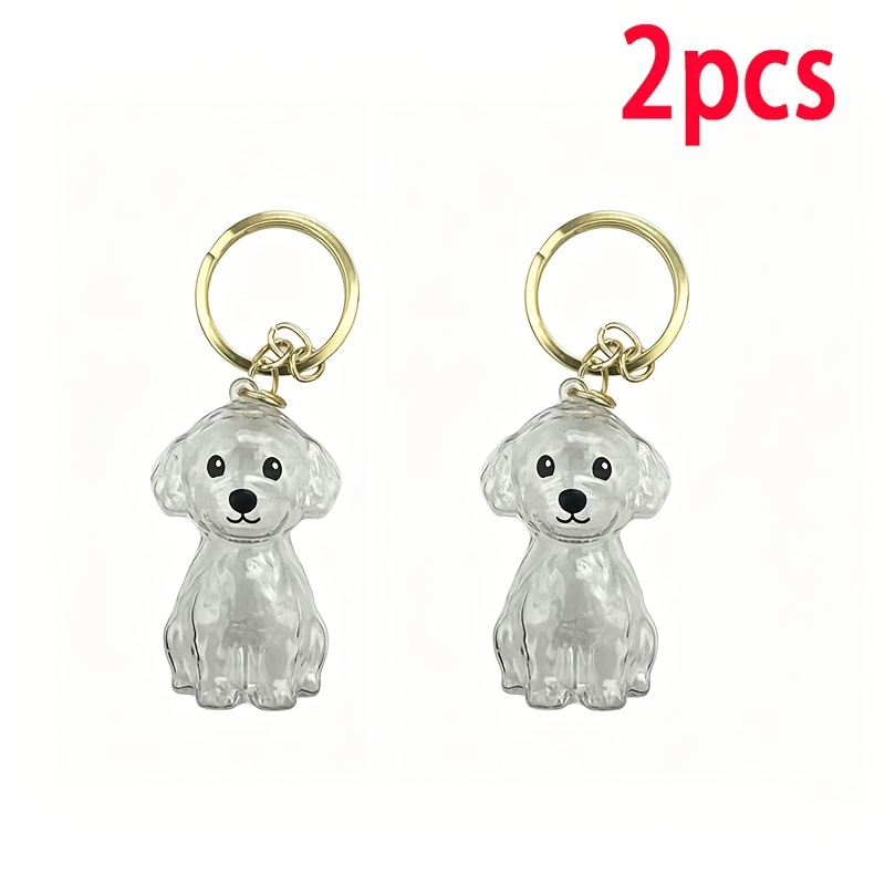 TEMU Confezione portachiavi in acrilico a forma di orsetto per raccogliere di animali domestici - Souvenir riutilizzabile, per riporre di e cani