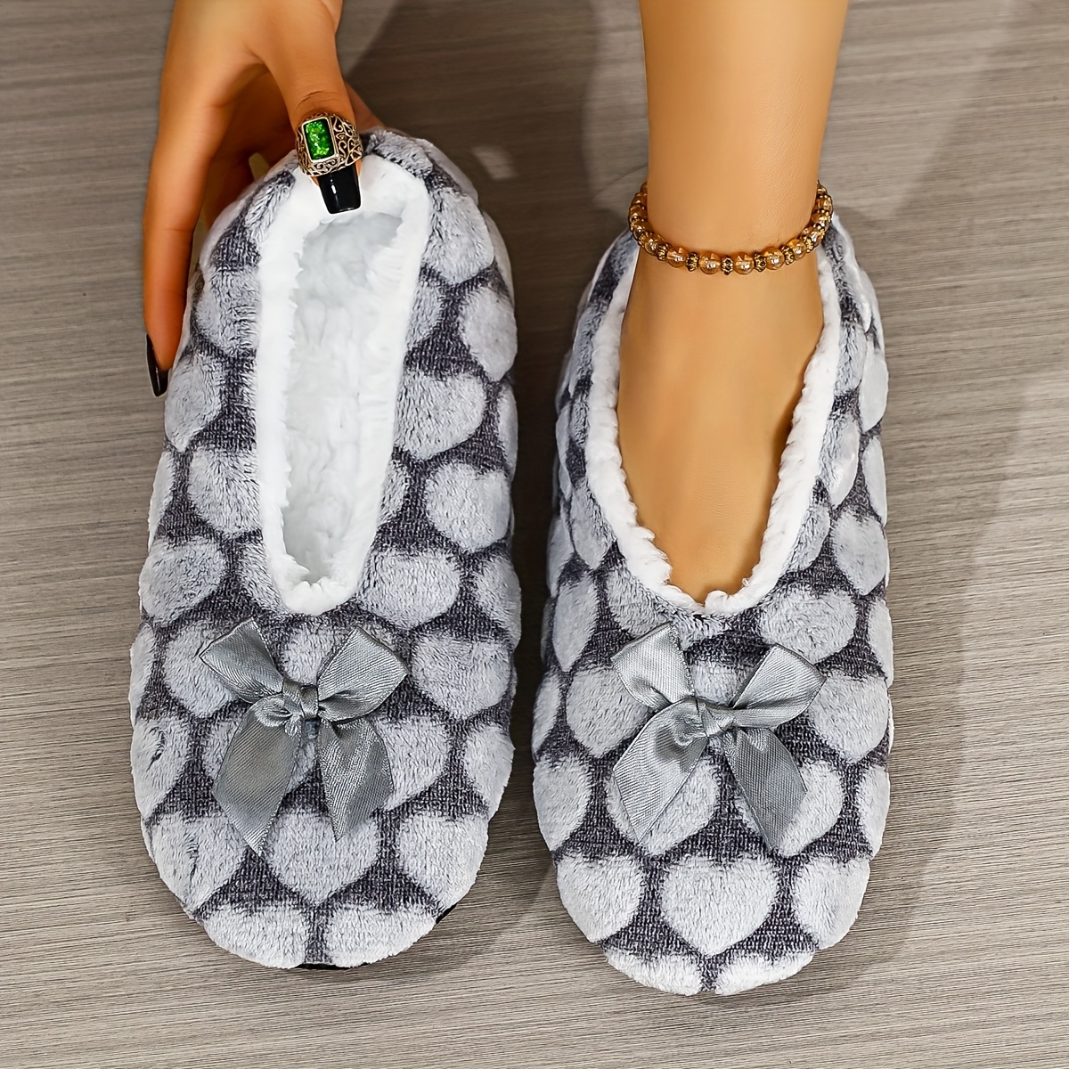 TEMU Ciabatte da donna per San, morbide, spesse e , scarpe da casa per interni, a forma di cuore con decorativo, e versatili, tessuto e traspiranti e