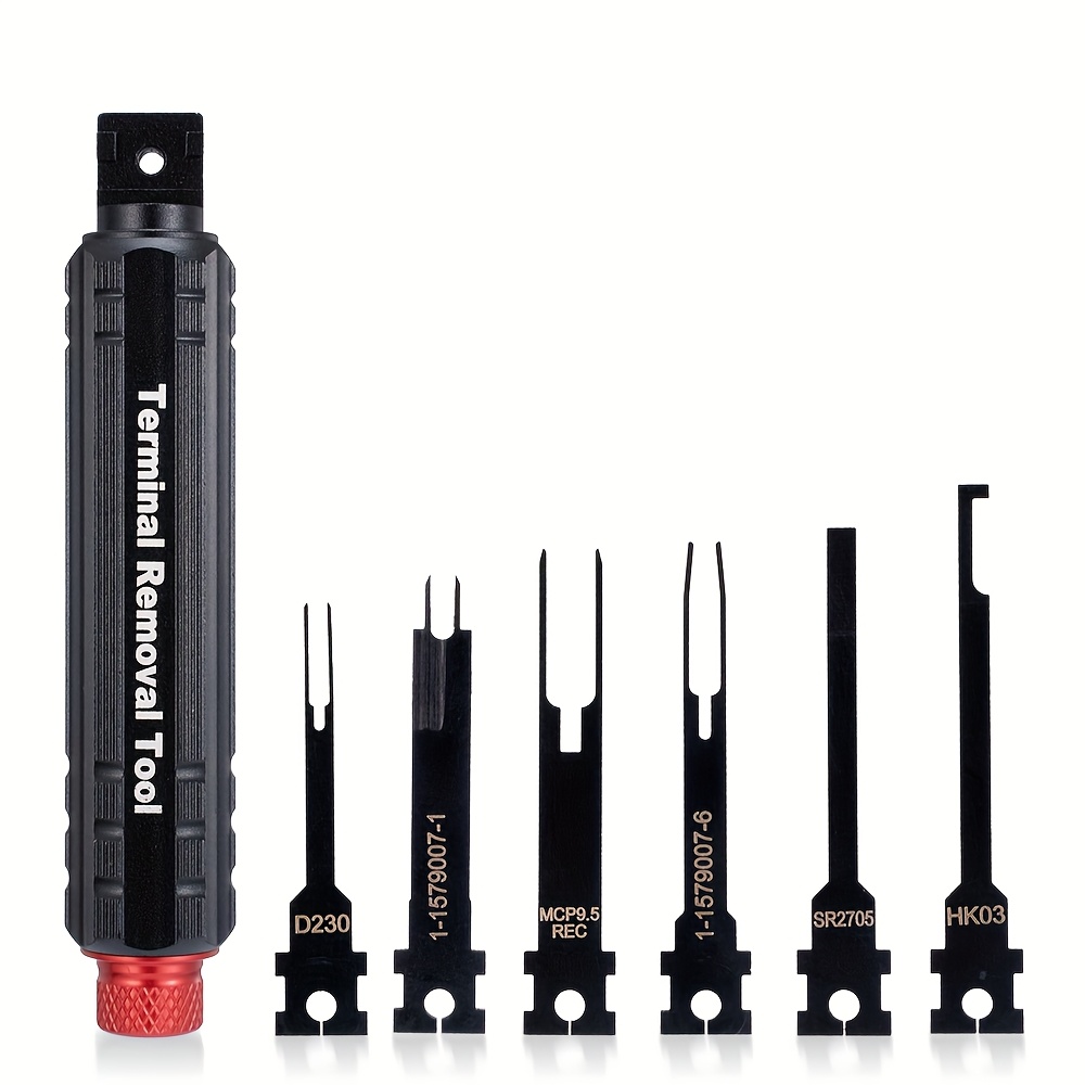 TEMU Universal Vehicle Wire Harness Depinning Tool Kit - Terminal Removal Tool For Jpt Mcp Mqs, , , And Pin Extractor, Includes 6 Replacement Tips