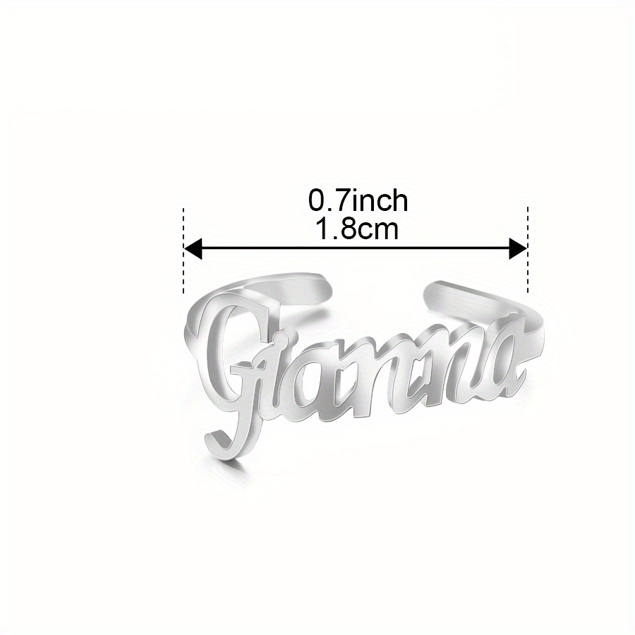 Personalized Stainless Steel Customized Letter Ring Adjustable DIY Jewelry