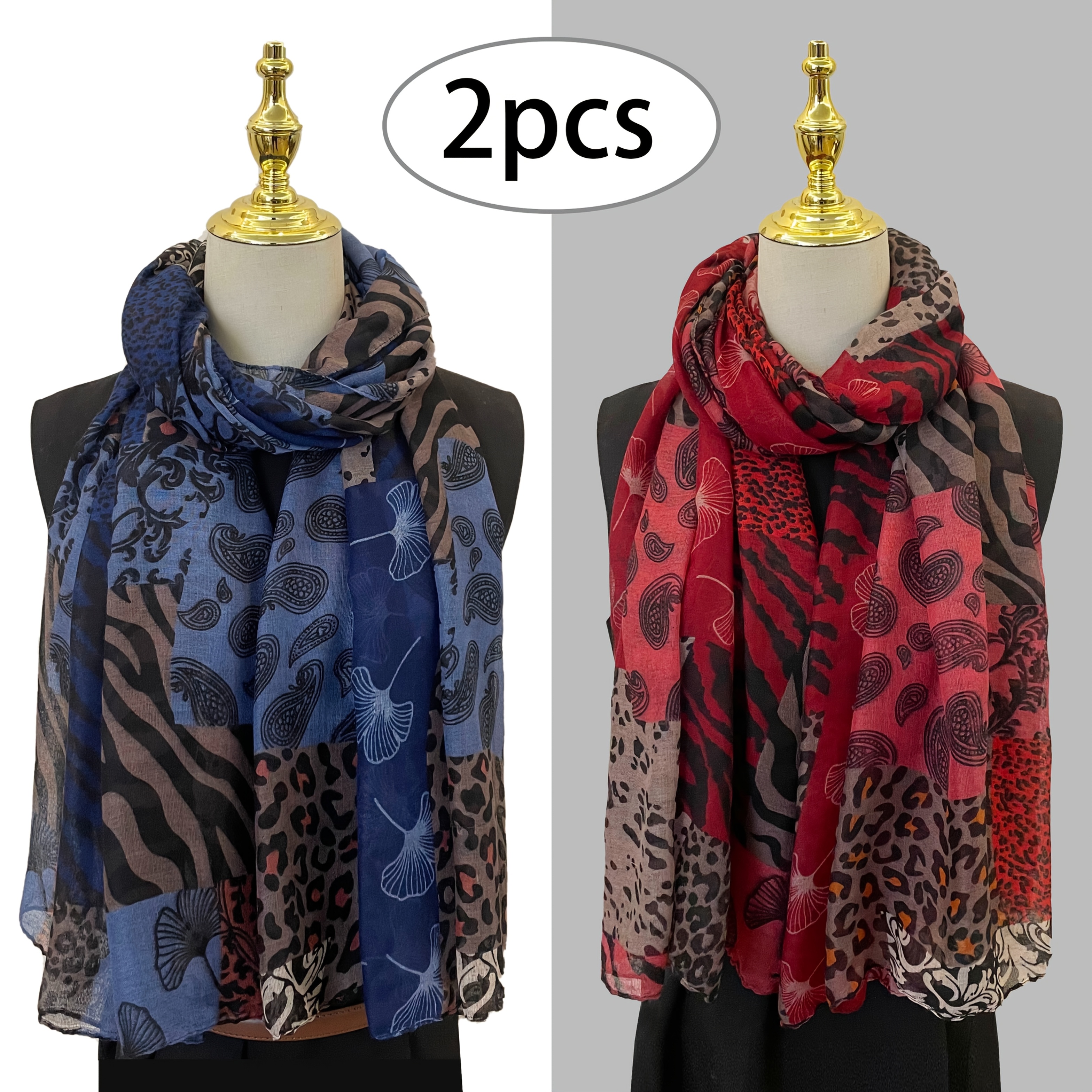 TEMU 1/2pcs Classic Vintage , Leopard Print Scarf, Versatile Comfortable Autumn/winter Shawl, Women's Winter Wrap, Outdoor , Autumn Fashion, Trendy