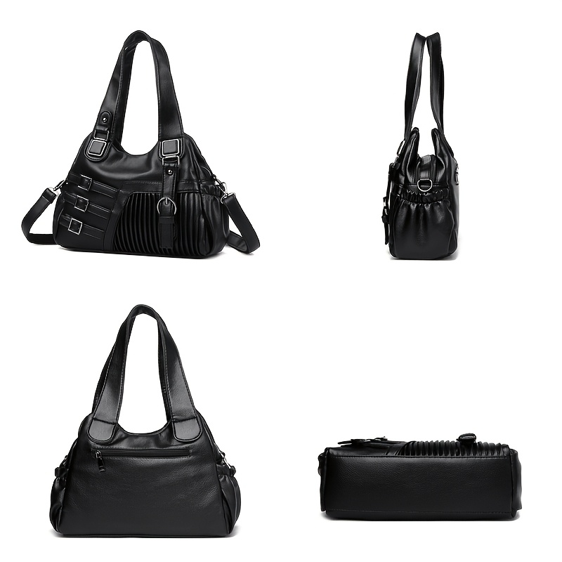 Ethnic Style PU Women'S Shoulder Bag, Trendy Women'S Tote Bag, Double-Layer Main Compartment Handbag, Suitable for Commuting, Shopping, Dating, Traveling, And More