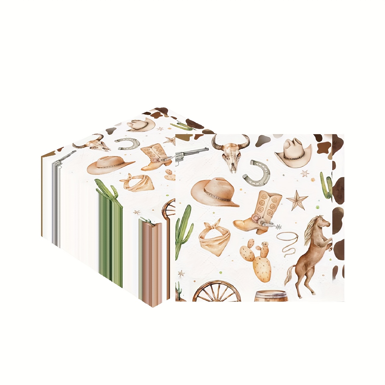 E-shop 20/40/60/100 Stück, Western Cowboy Servietten Wild West Rodeo Einweg Servietten Tropische Dessert Dinner Handtuch für Geburtstag Party