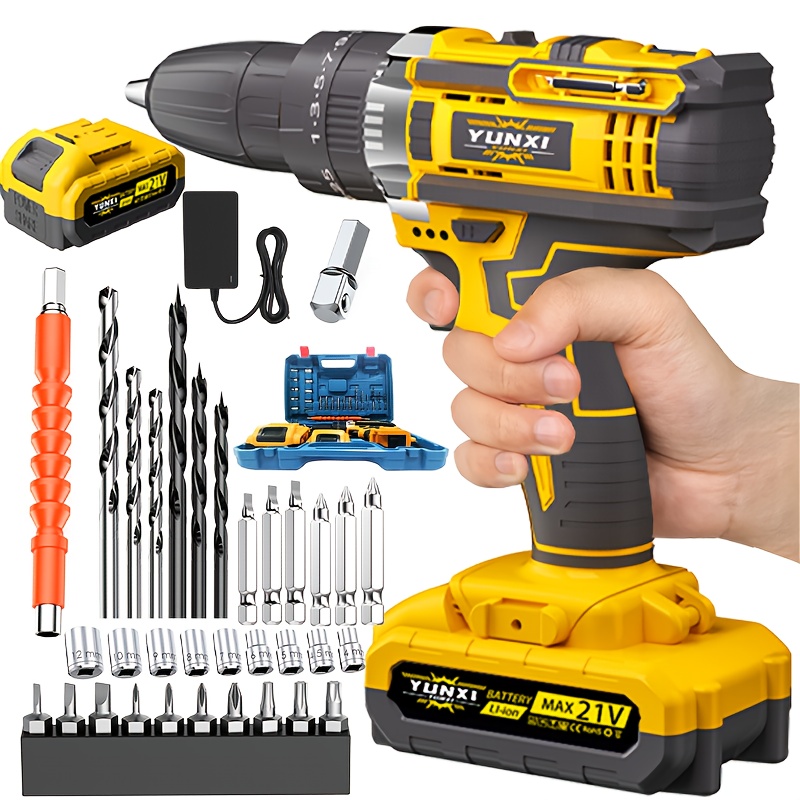 2025 Accu Lithium-Ion Klopboormachine & Schroevendraaier Set met Werklicht