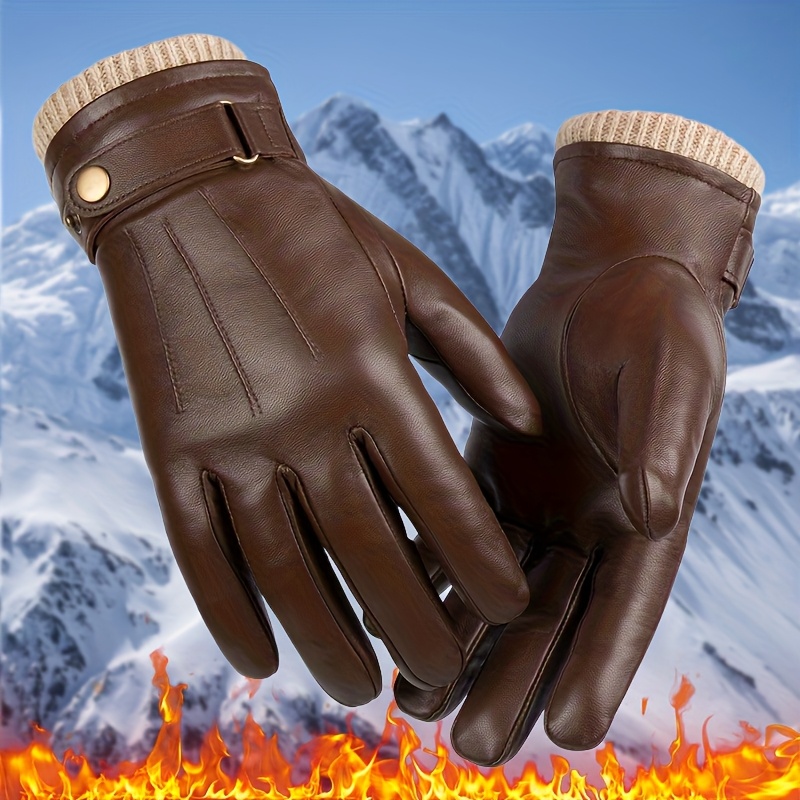 

Men's Luxury Sheepskin Leather Touchscreen Gloves - Warm, For Winter | Perfect Gift For Dad Or Husband