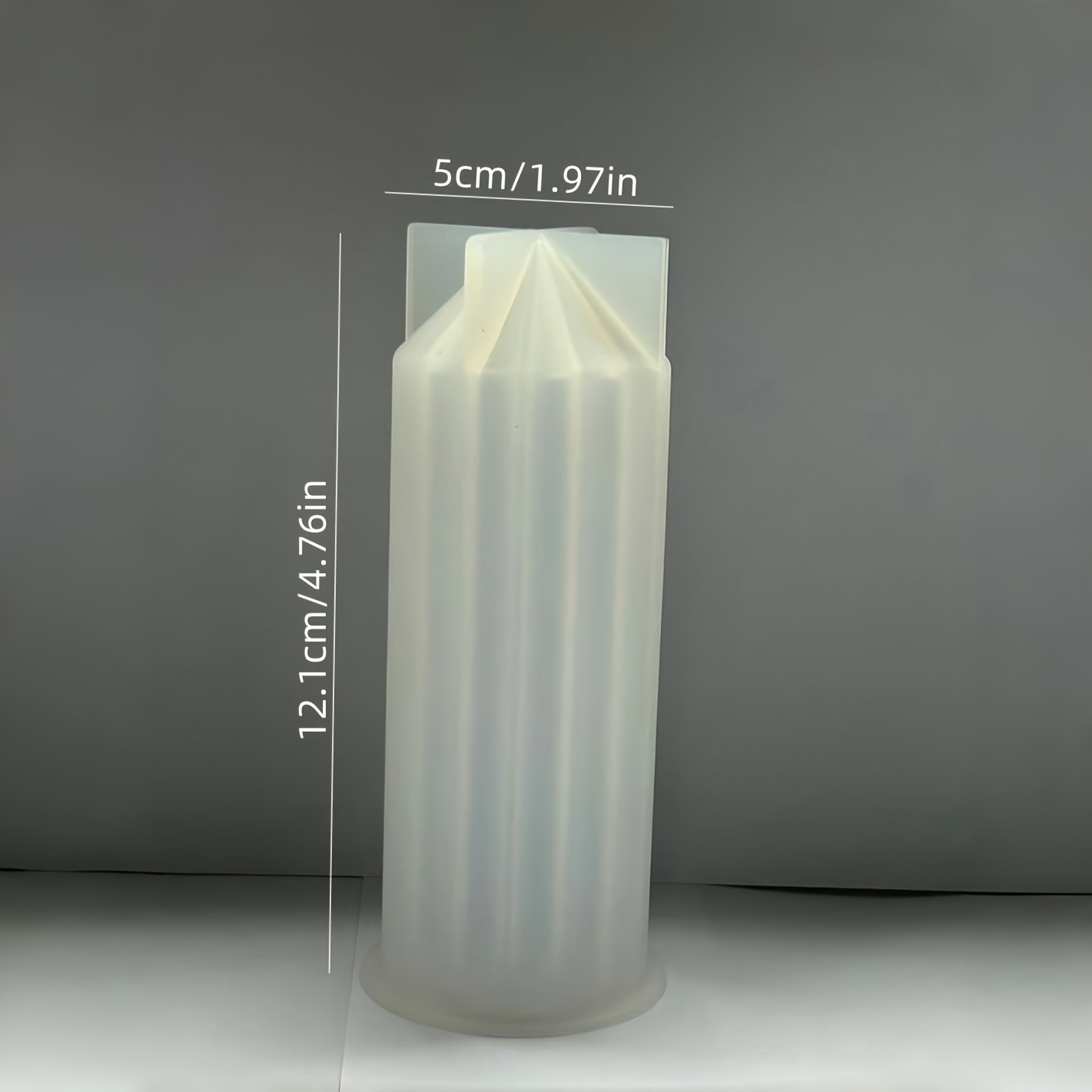 Image of 3d Striped Pillar Aesthetic Molds Cylindrical Tall Pillar Candle Mold Ribbed Geometric Abstract Decorative Striped Silicone Mold For Crafts Candle Making