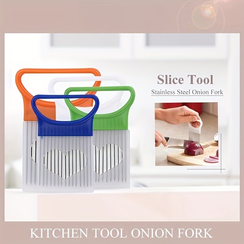 stainless steel onion holder slicer vegetable meat tenderizer needle kitchen gadget for slicing assistance no electricity required multi pack set details 2